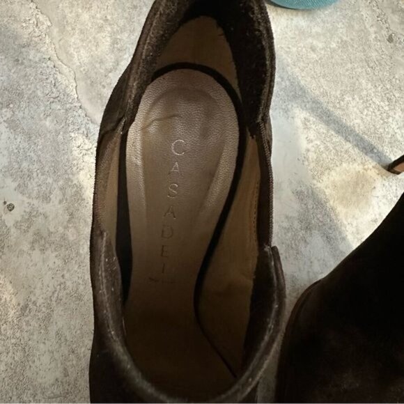 Casadei Browns Suede Ankle Boots Platform Heeled Size 8.5 - Picture 11 of 11